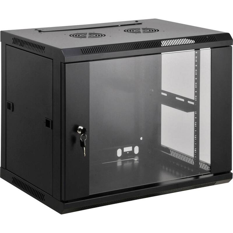 [gebraucht] B-ware Intellinet 19 Zoll Netzwerkschrank Rack 12 He Sicherheitsglas Schwarz 600x635mm