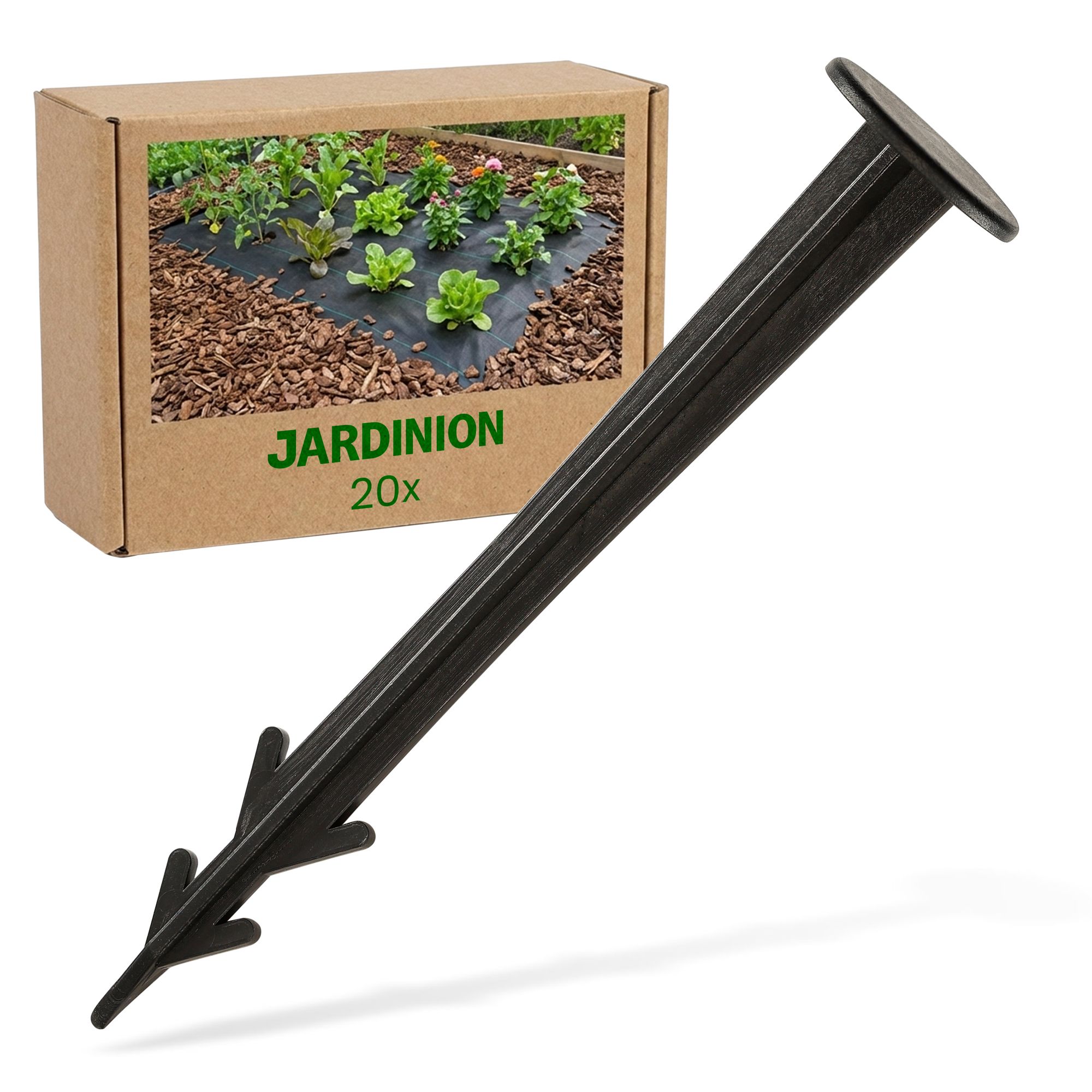 Jardinion Erdanker - 20 Stück Schwarz