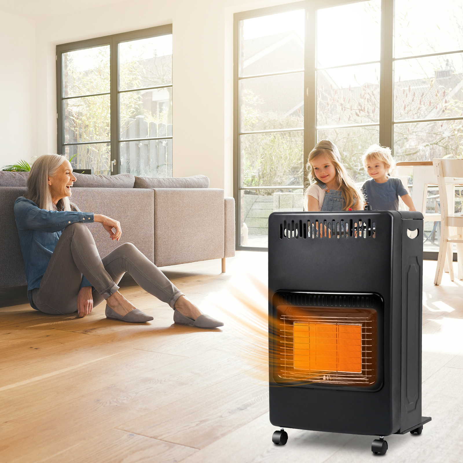 Jiubiaz Faltbare Gasheizung 4,2 Kw Mit Ods, Kippschutz Und Flammensicherung