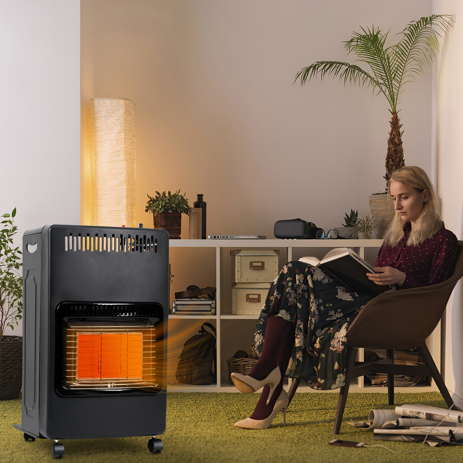 Jiubiaz Faltbare Gasheizung Mit Ods, Kippschutz Und Flammensicherung, 4,2 Kw
