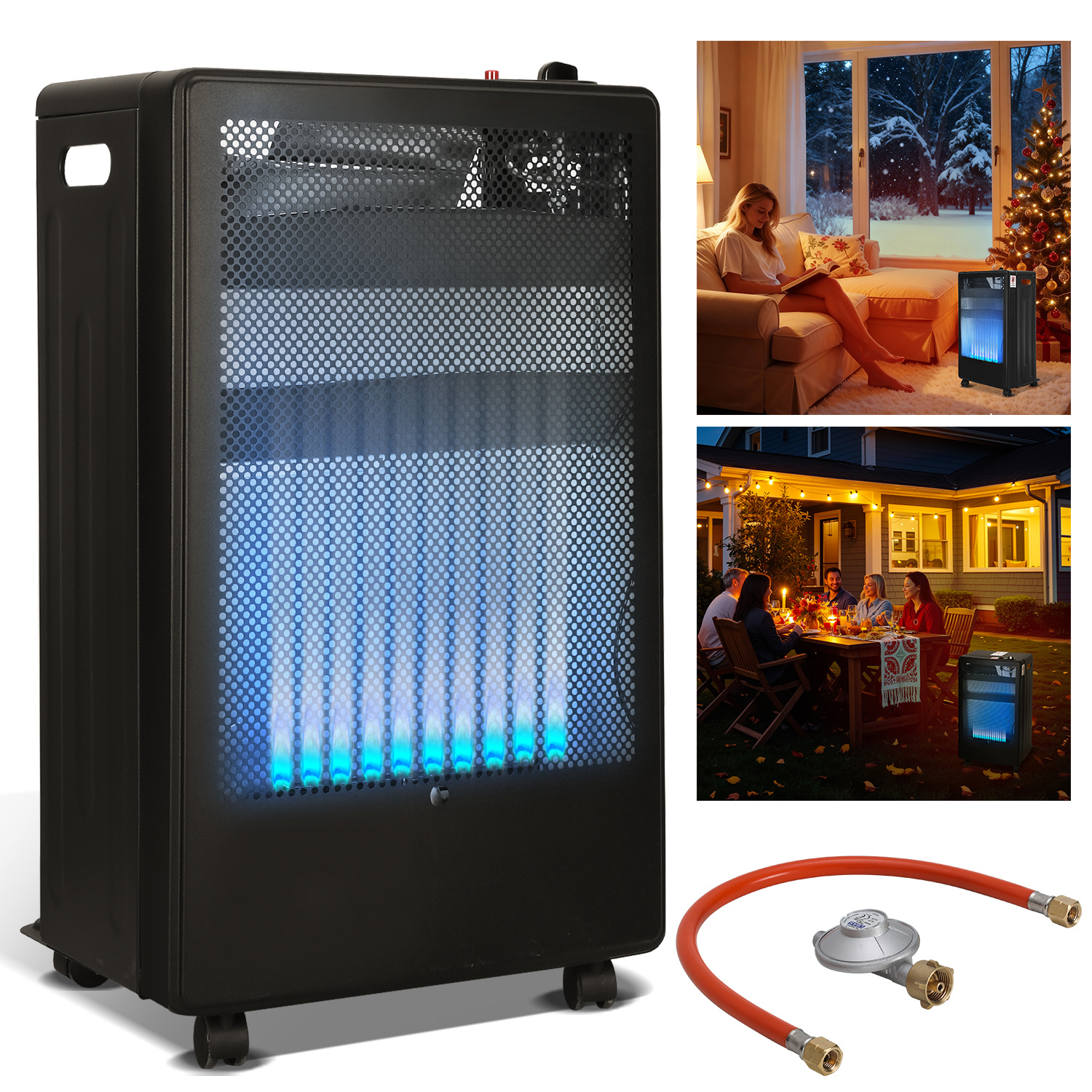 Jiubiaz Gasheizung 3,8 Kw Mit Blue-flame-technik Und 2 Heizstufen