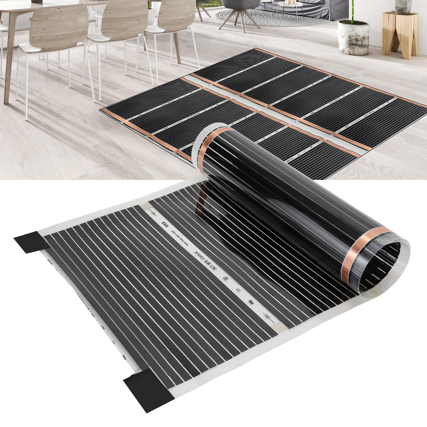 Jiubiaz Heizfolie Wohnwagen Flächenheizung Dünn Fußbodenheizung Pkw Elektrische 220w/㎡