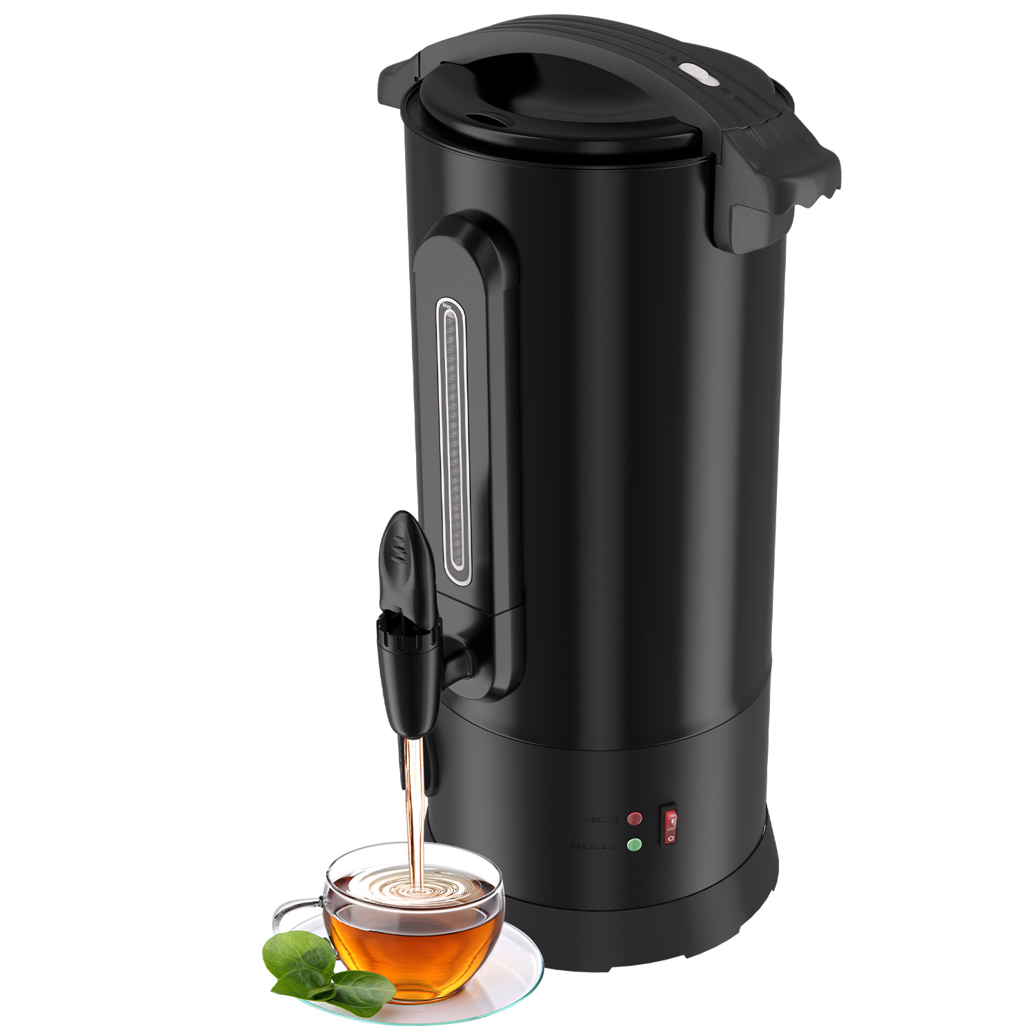 Jiubiaz Heißwasserspender 10 L Schwarz, 1500 W, 30–100 °c, Zapfhahn, Füllstandsanzeige Und Warmhalten