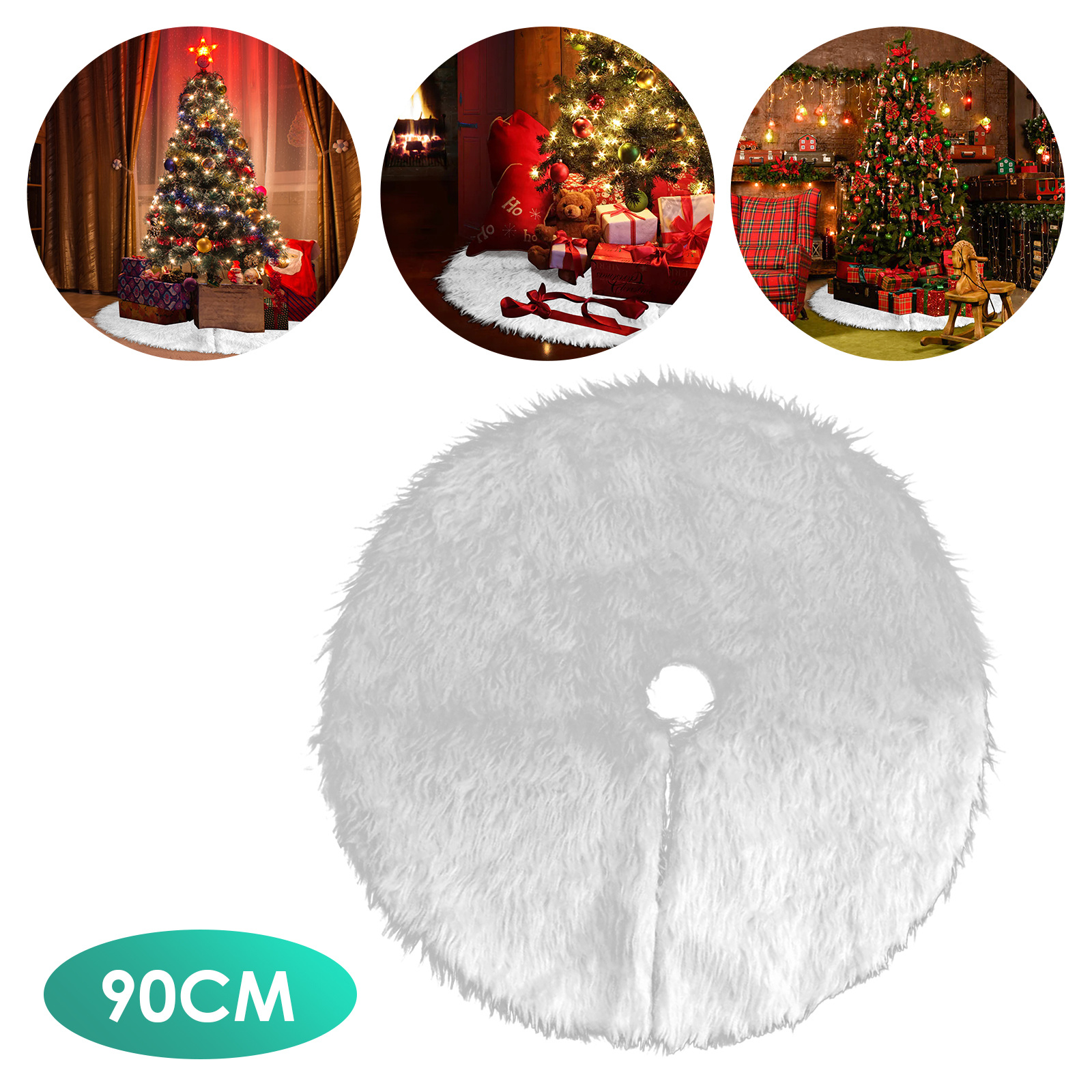 Jiubiaz Weihnachtsbaumdecke Christbaumteppich Decke Schmuck Christbaumdecke 90cm