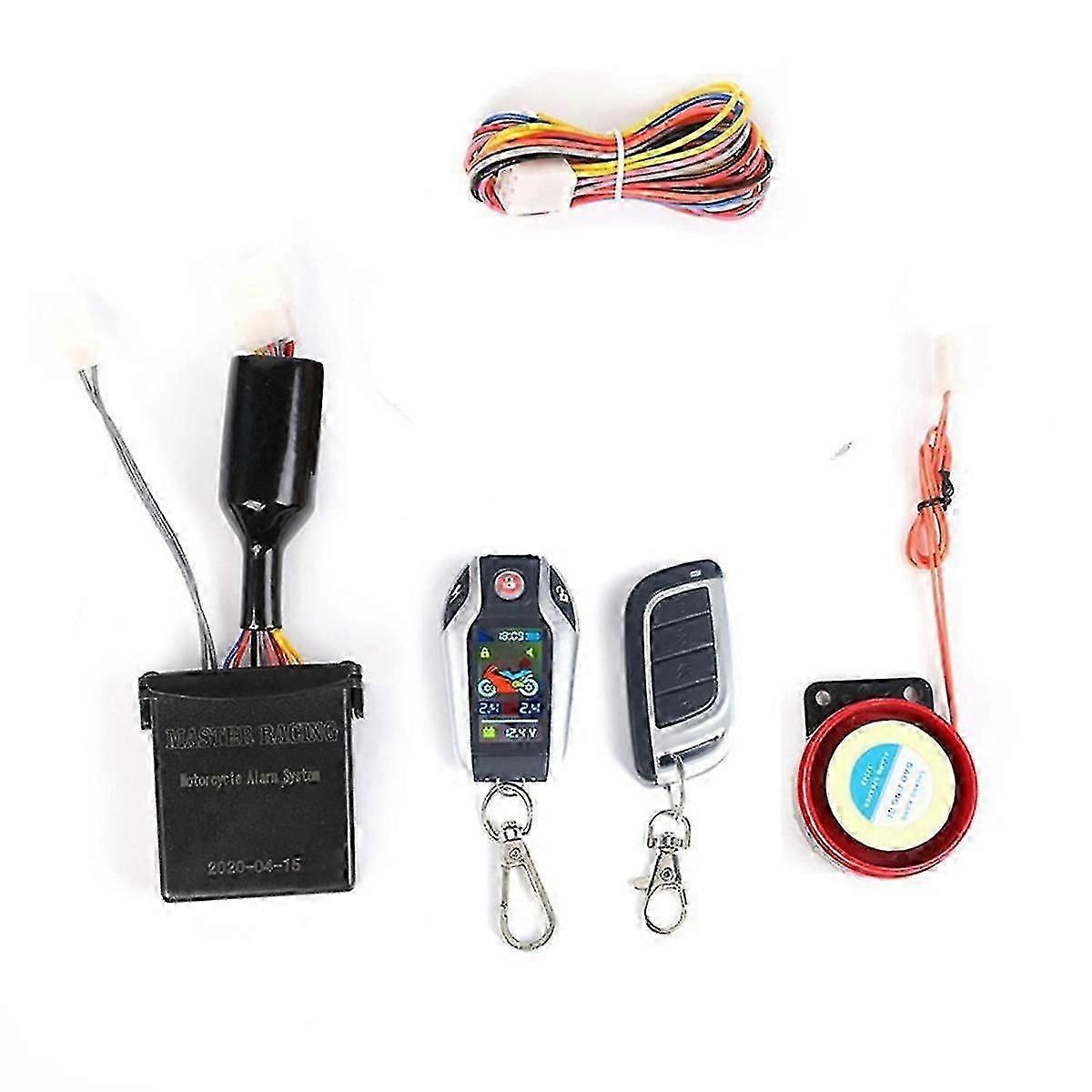 Lcd-motorradalarmanlage, Automatische Verriegelung/entriegelung, Sicherheitssystem, Zwei Diebstahlwarnanlagen, Schlüsselloser Motorstart, W