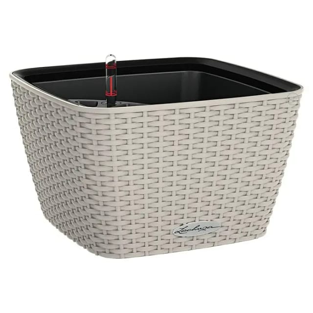 Lechuza® Pflanzgefäß Bacino Cottage Sandbraun 30 x 30 cm Bewässerungssystem