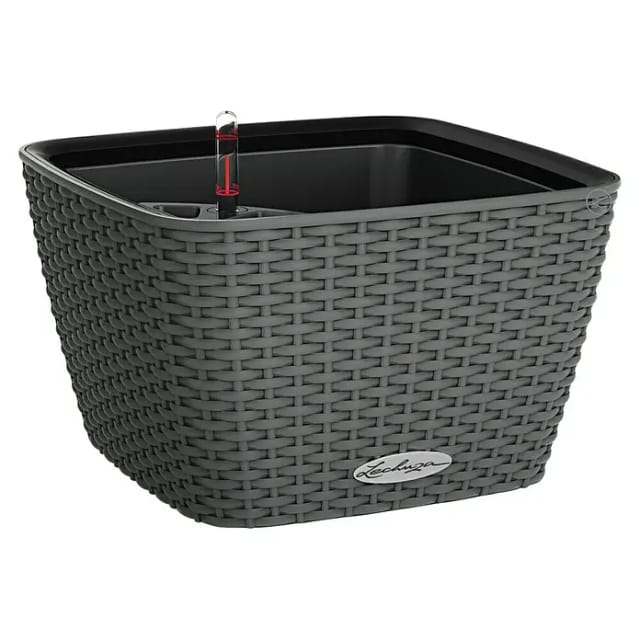 Lechuza® Pflanzgefäß Bacino Cottage Granit 30 x 30 cm Erdbewässerungssystem