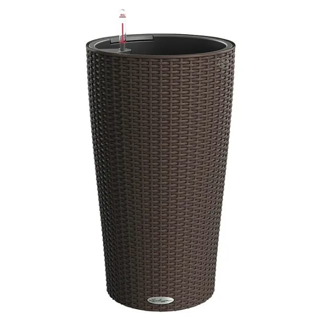 Lechuza® Pflanzsäule Cilindro Cottage Mokka Ø 32 cm Erdbewässerungssystem