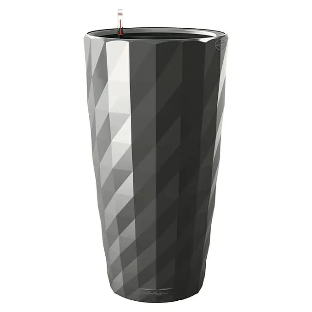 Lechuza® Pflanzsäule Diamante Premium Anthrazit Hochgl. Ø 40cm Bewässerungssys.