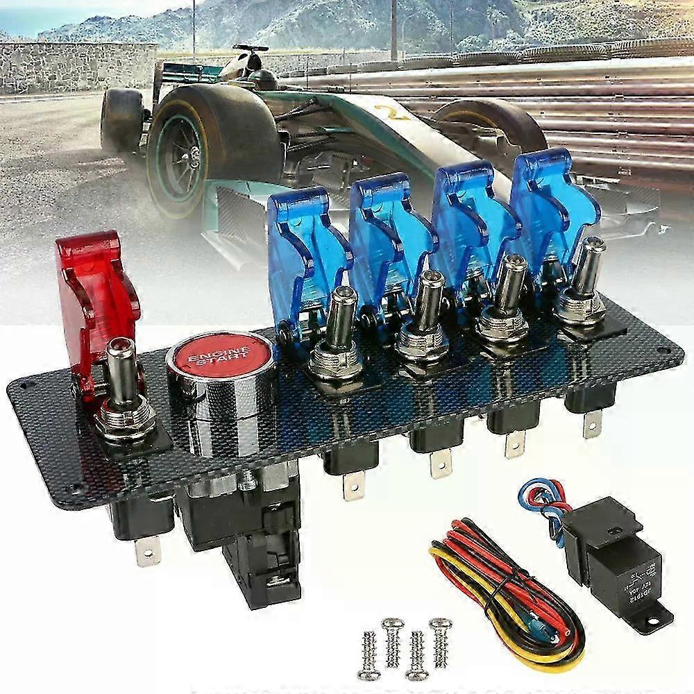 12v Rennwagen-motor-start-stopp-schalterpanel-kit Mit 4 Blauen Und 1 Roten Led-kipptaster