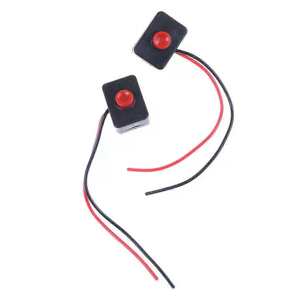 2 Stück 12v 2a Dc-drucktaster Mit Klebefuß, Kabelgebunden, Für Autos