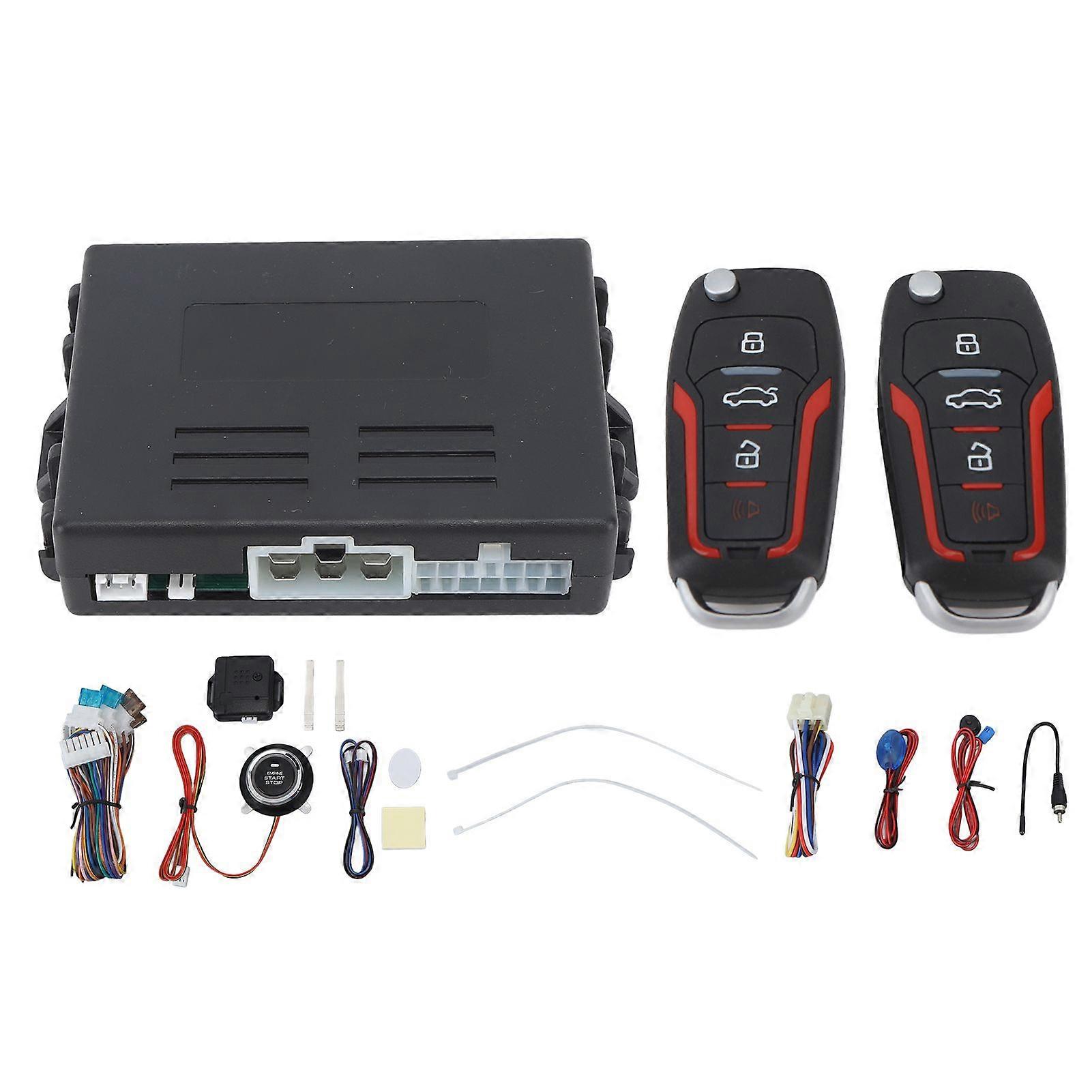 Auto-sicherheitsalarmanlage Dc12v Diebstahlschutz 1-knopf-start Schlüsselloses Zugangssystem Kit Universal Für Autos