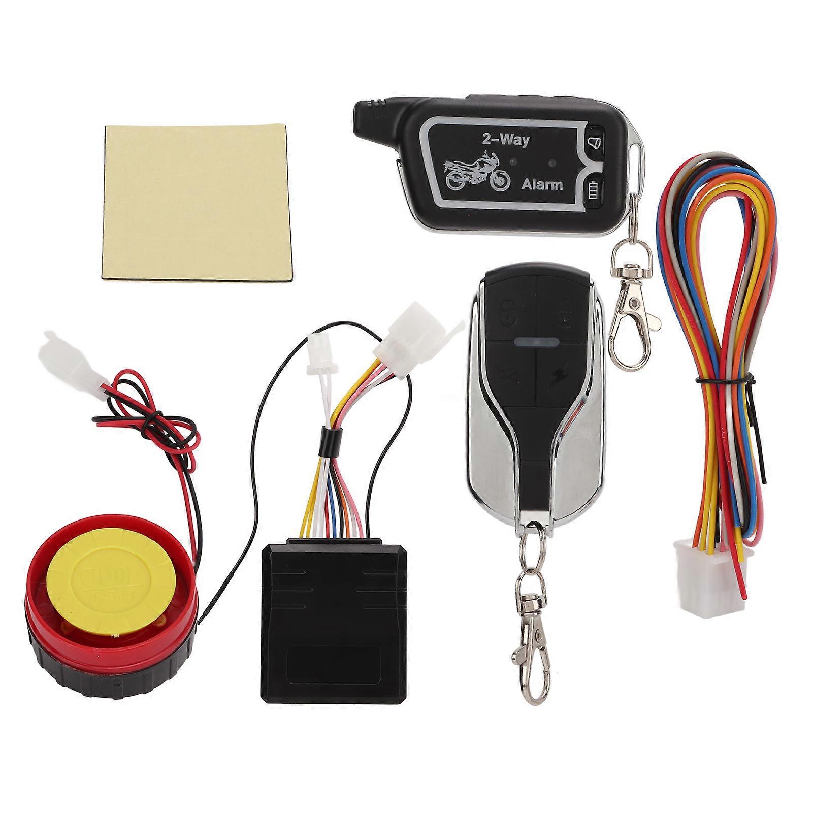 Motorrad-alarmanlage Mit Fernbedienung, Vibrationsalarm, 2-wege-steuerung (12 V, Lcd) Und Diebstahlschutz