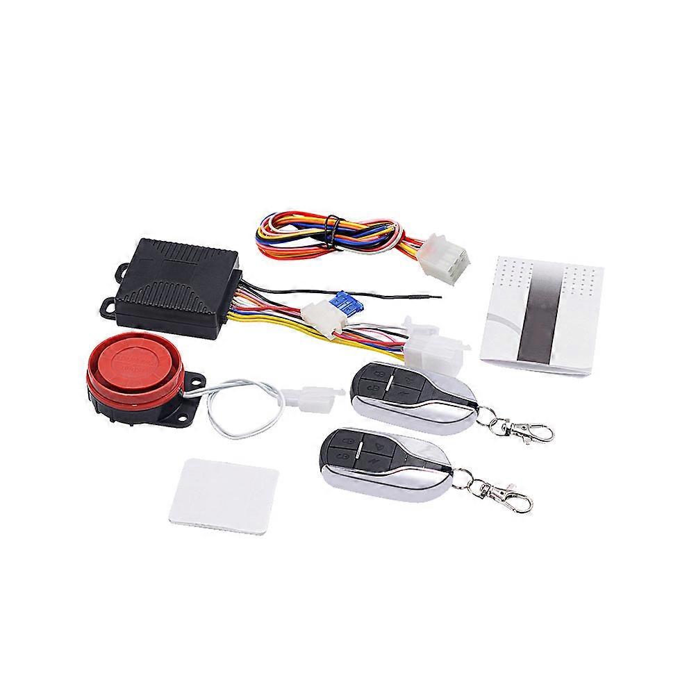 1 Set 12v Motorrad-alarmanlage Mit Hupe, Roller-motorstart, Schlüssellosem Zugang, Anti-line-cut-schutz, Universellem Motorrad-alarmlautsprecher (schwarz)