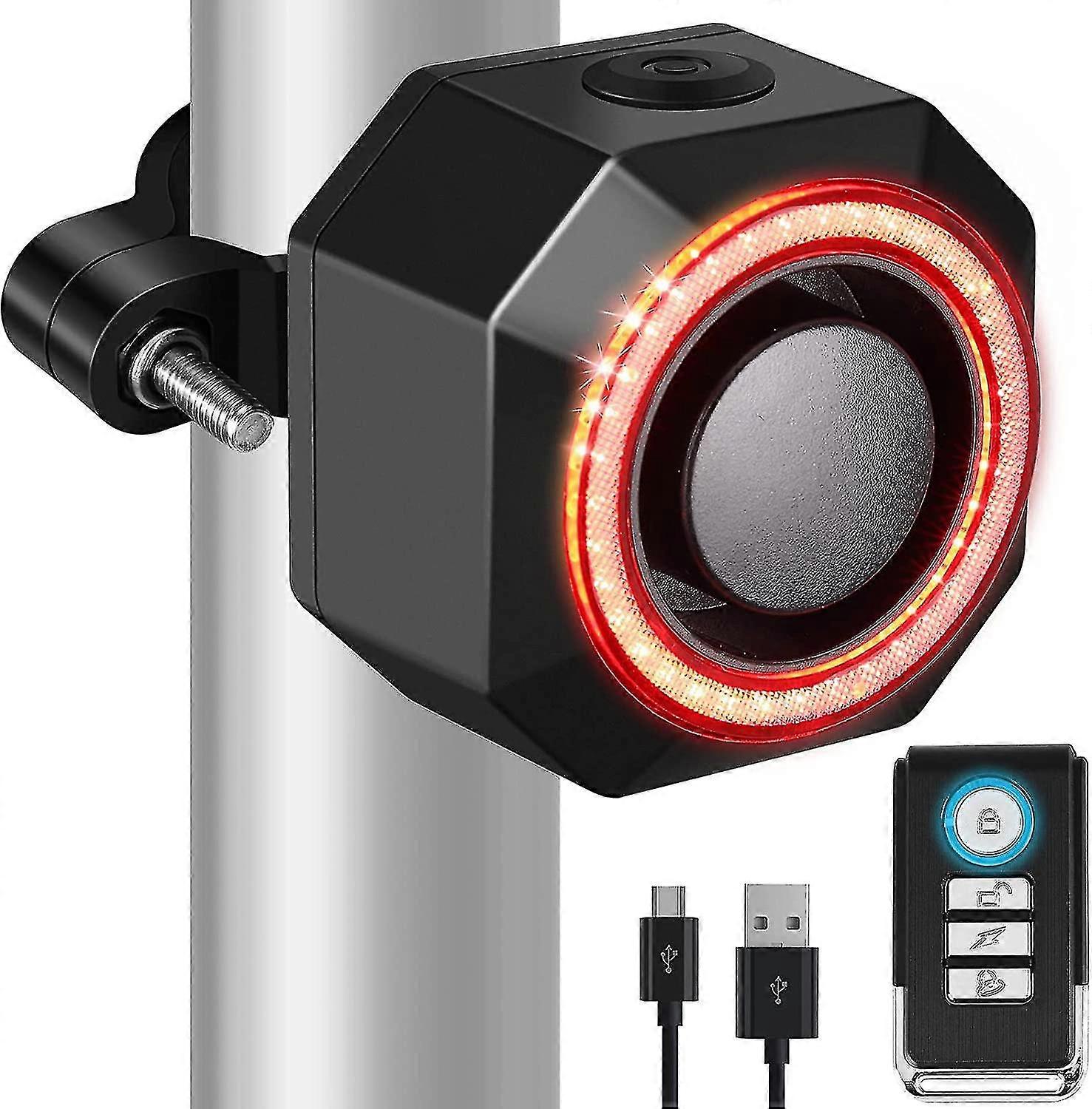 Intelligentes Fahrradrücklicht Mit Alarm, Usb-aufladbar, Diebstahlsicherung Und Fernbedienung