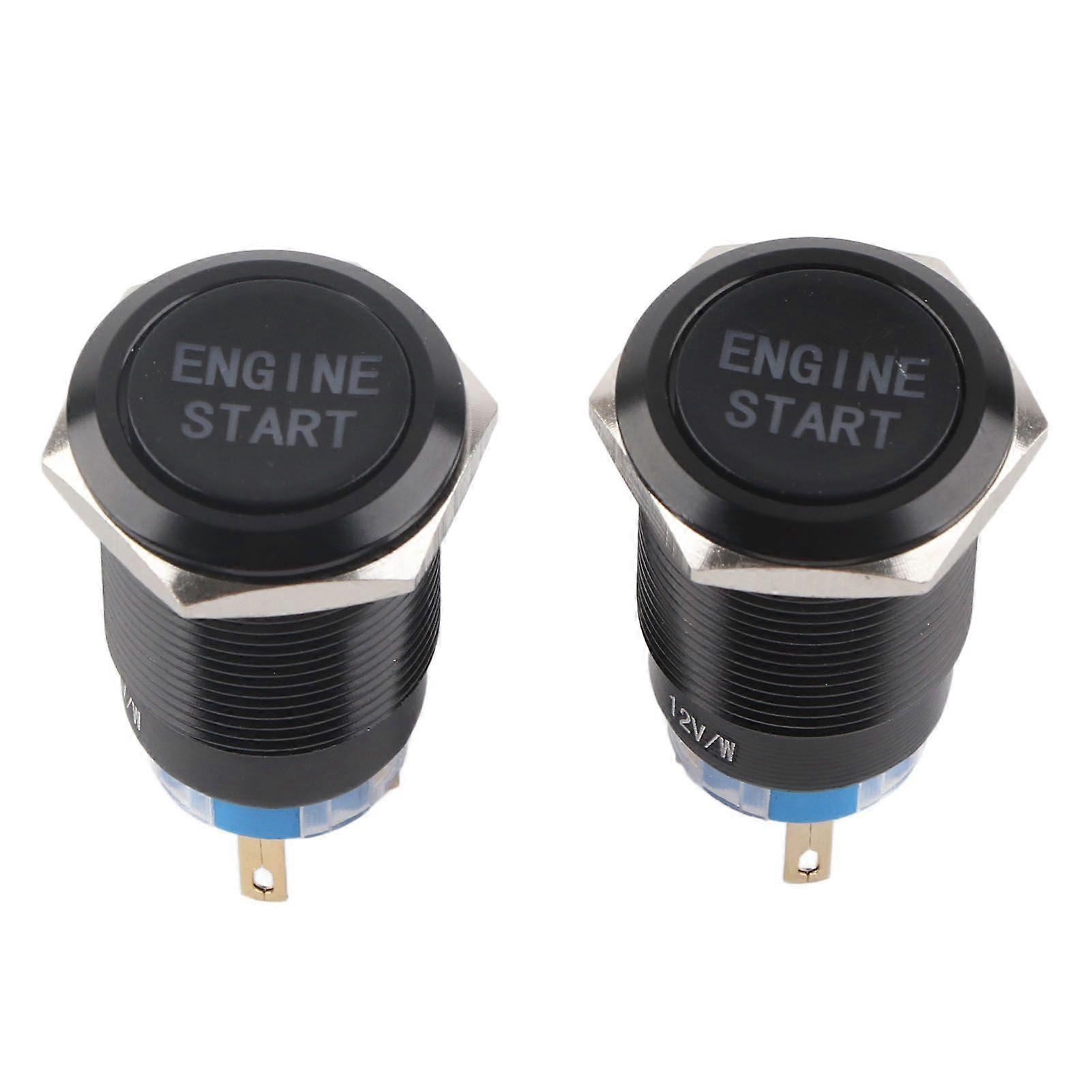 12v Wasserdichter Auto-motorstart-druckknopfschalter Zündstarter Schwarze Zink-aluminium-legierung