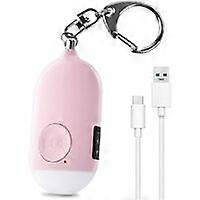 130 Db Persönlicher Notruf, Wiederaufladbarer Sicherheitsalarm Mit Led-taschenlampe Und Einbruchmelder, Für Frauen, Kinder, Senioren Und Abenteurer – Pink