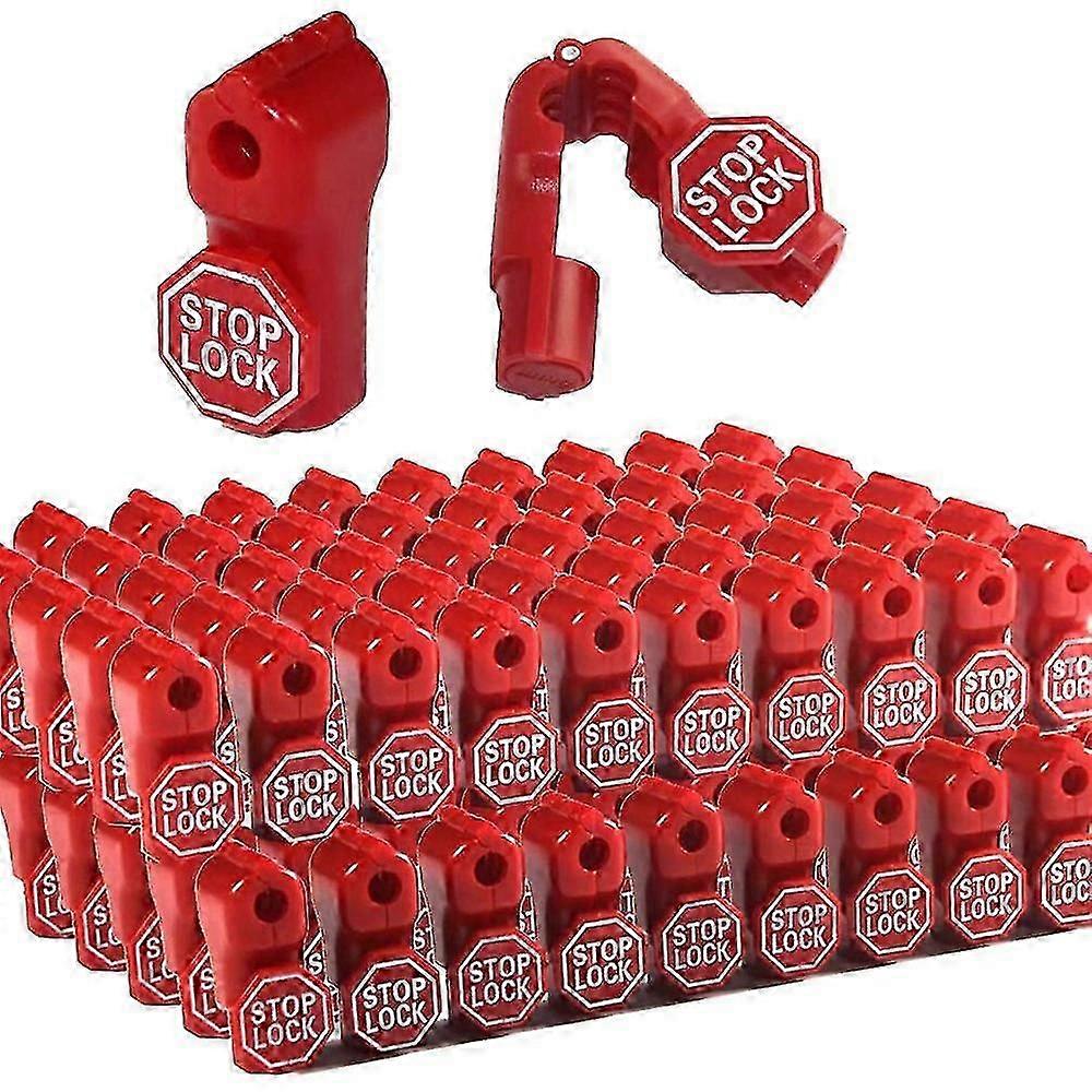 100 Stück Rote Kunststoff-stoppschlösser, Diebstahlsicherung, Sicherheits-display-verschluss Mit Stift – Yvan
