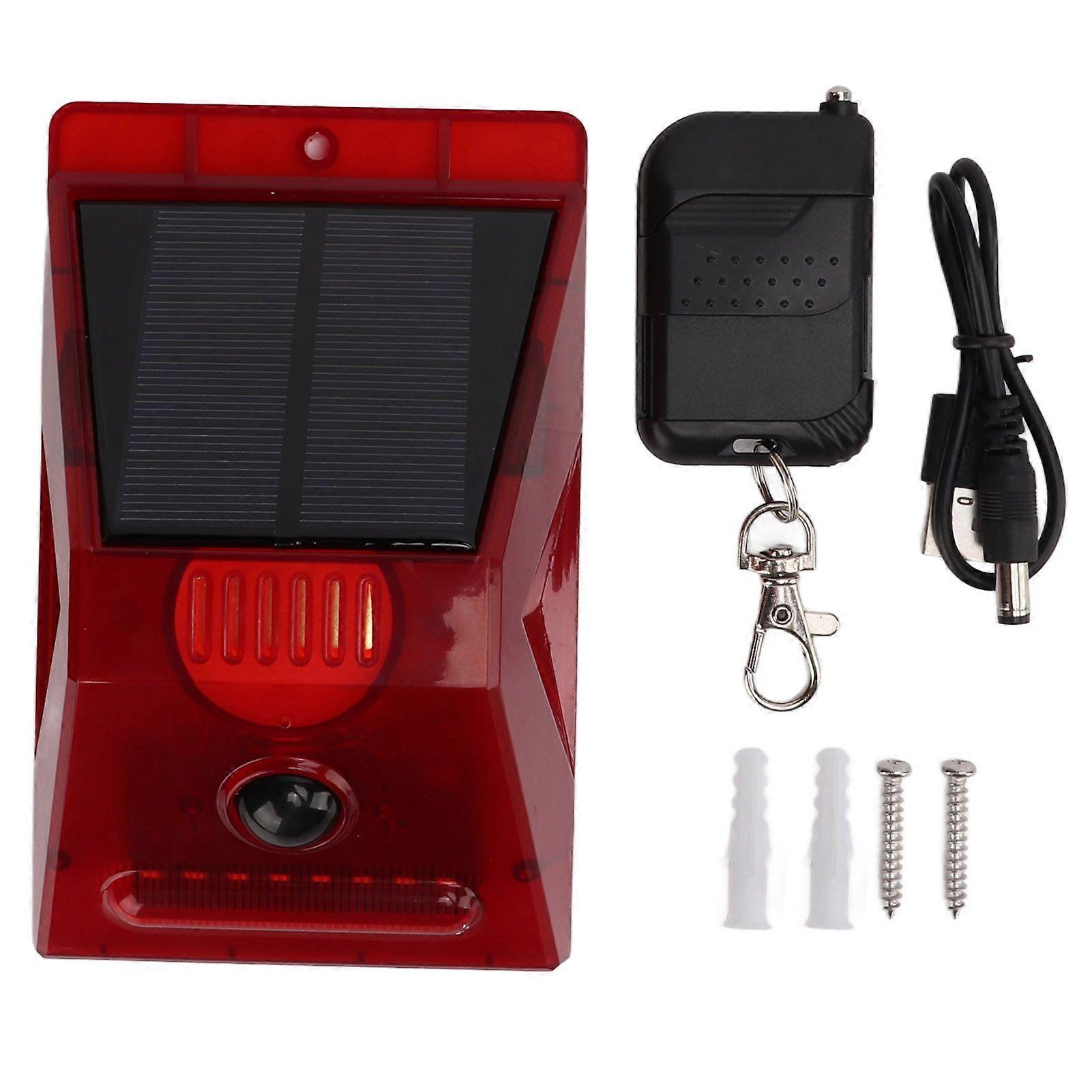 Ton- Und Lichtalarmlampe Mit Solarbetrieb, Fernbedienung, Diebstahlsicherung, Ip65 Wasserdicht, Für Fischteich Und Zuhause