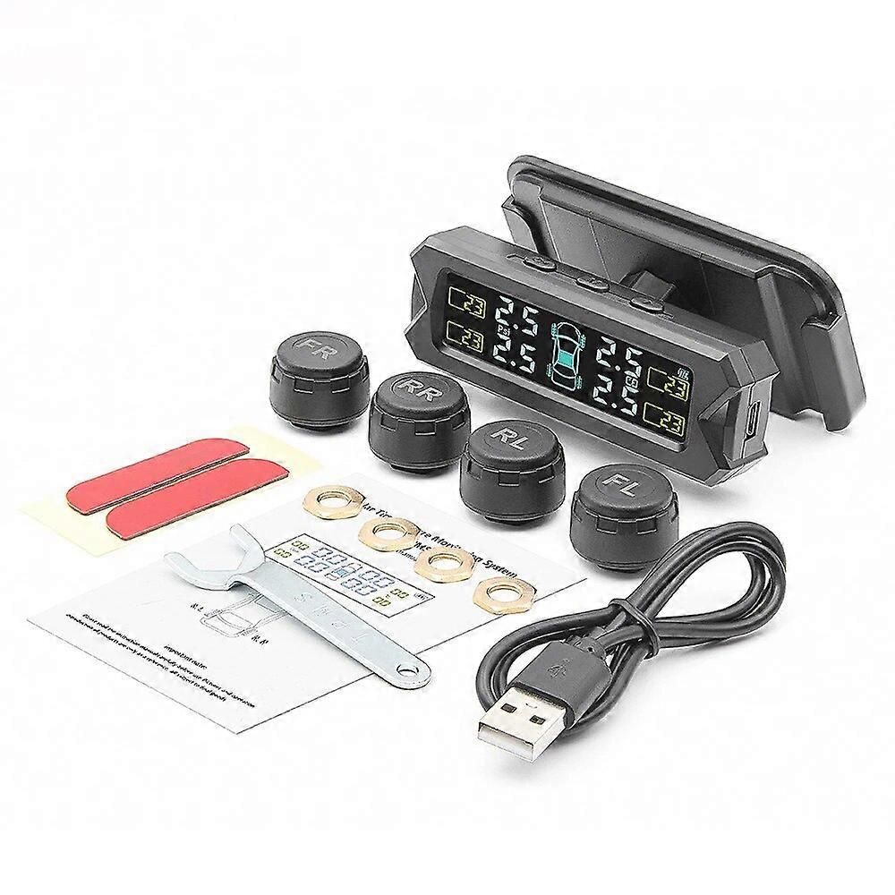 Externes Reifendruckkontrollsystem (tpms) Mit Solarstromversorgung, Reifendruckalarm, Fahrzeugsicherheitssystem, Einstellbarer Reifendruck, Temperaturwarnung