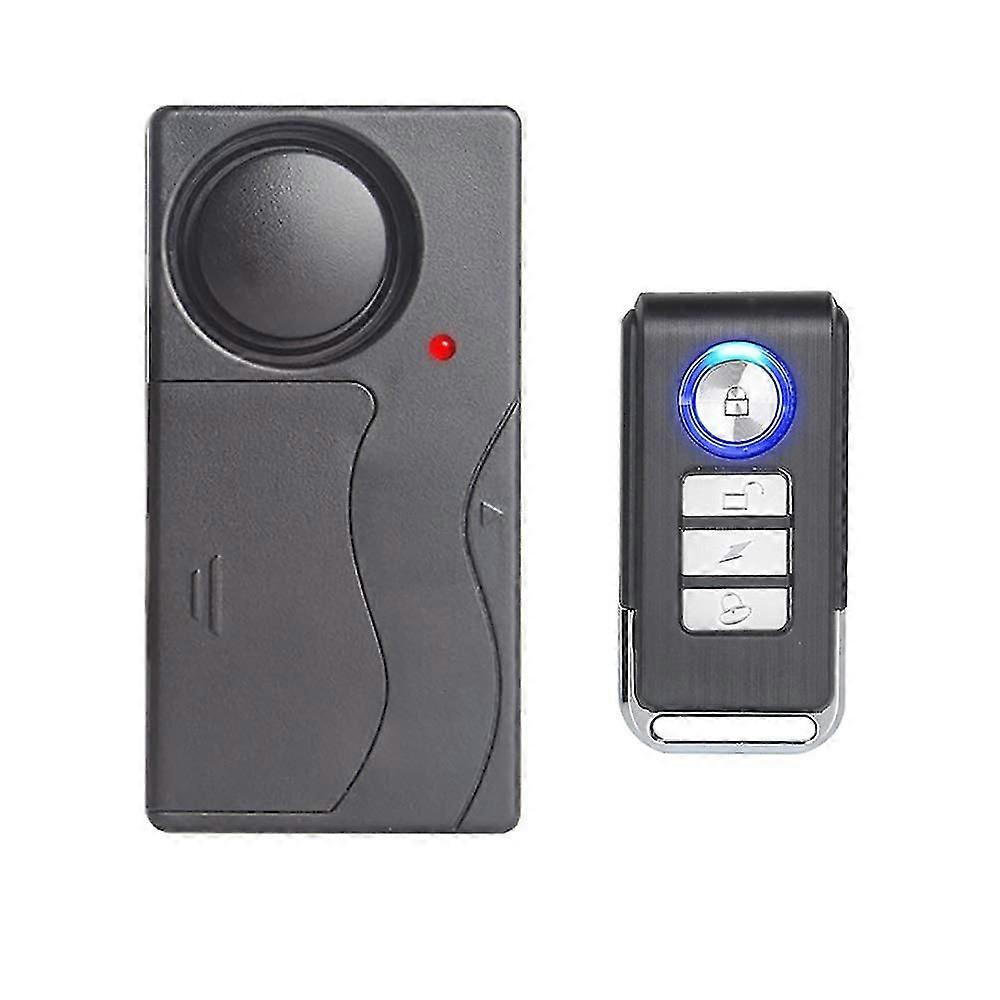 Drahtloser Vibrationsalarm, Fahrrad-/motorrad-/auto-/fahrzeug-/tür-/fenster-einbruchalarm, 110 Db Lautstärke (inkl. Fernbedienung)