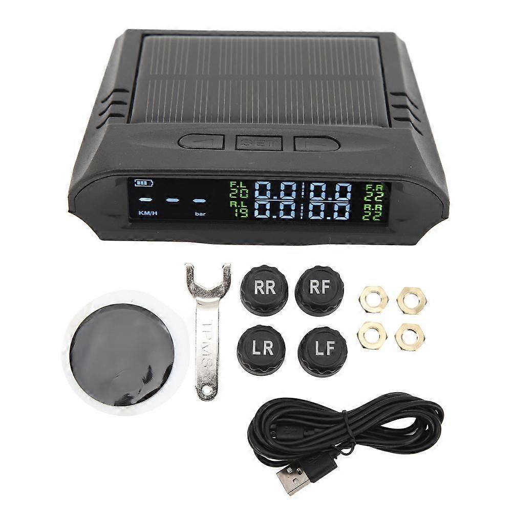 Reifendruckkontrollsystem Mit Lcd-display, Kabellos Und Solarbetrieben, Für Pkw, Wohnmobile, Anhänger, Lkw, Suv Und Pickups