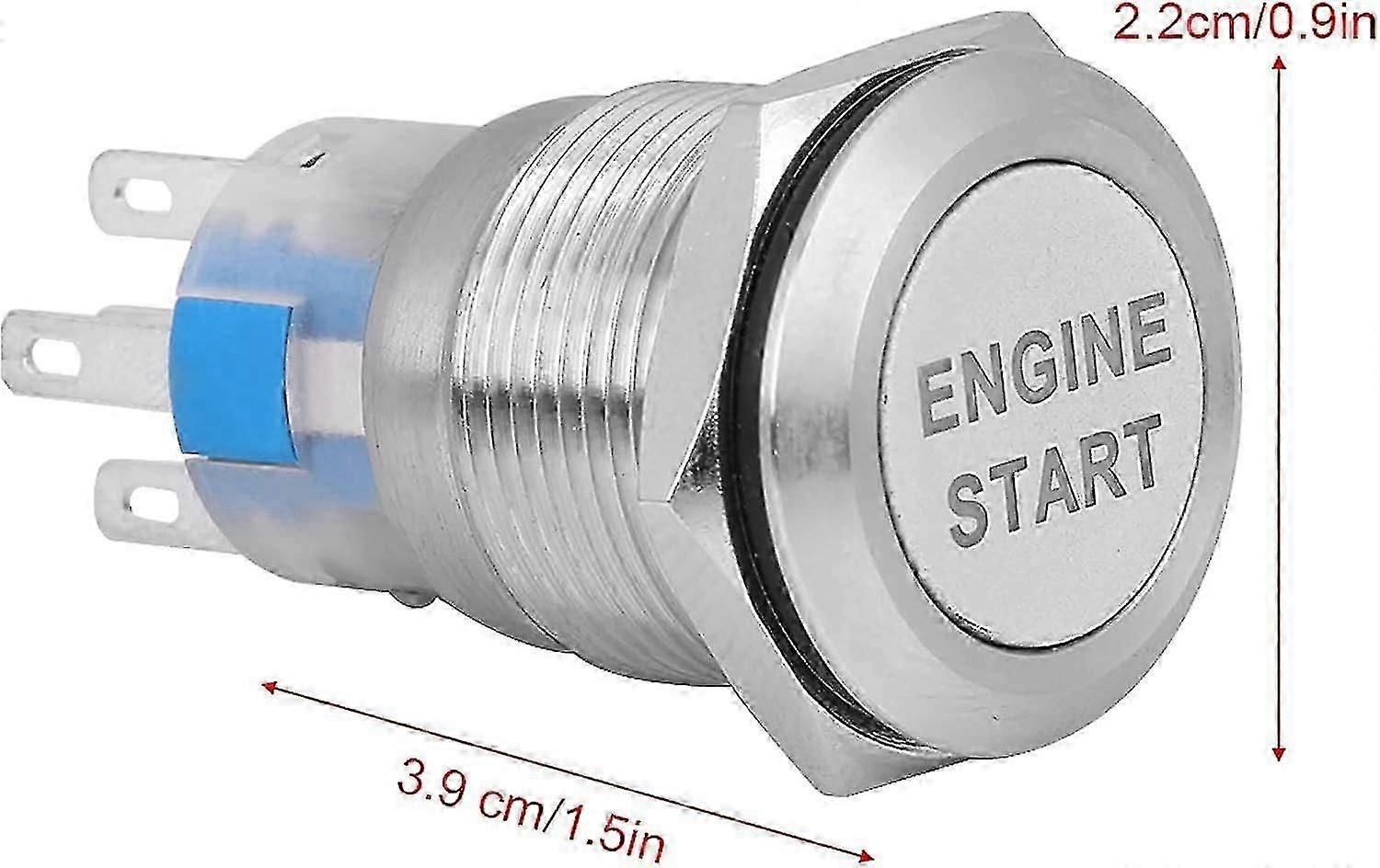 Motorstartknopf, Wasserdichter 12-v-zündstartschalter Für Autos, 19 Mm (schwarz)