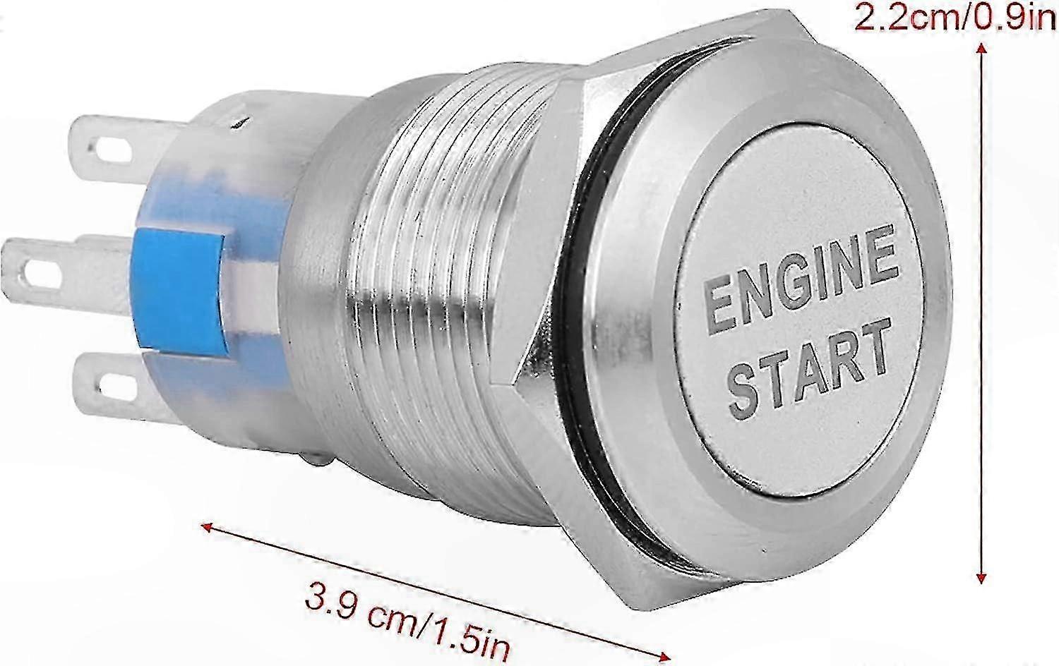 Wasserdichter 12v-kfz-zündstartknopf, 19 Mm Schwarzer Druckstartschalter Zur Motoraktivierung