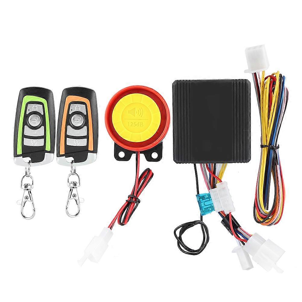 12v Universal-motorrad-funk-diebstahlalarmanlage Mit 2 Fernbedienungen Und Schlüssellosem Sicherheitsschloss