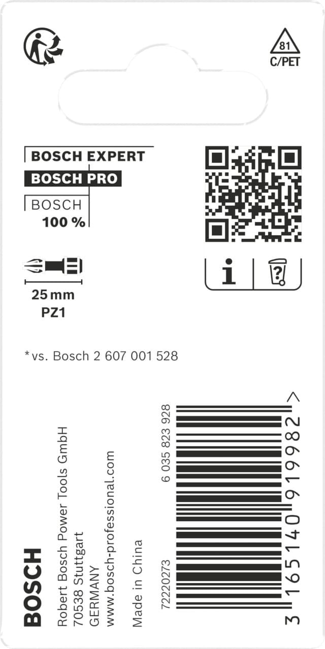 Bosch Screwdriver Bits Impact Control PZ1 2-teilig