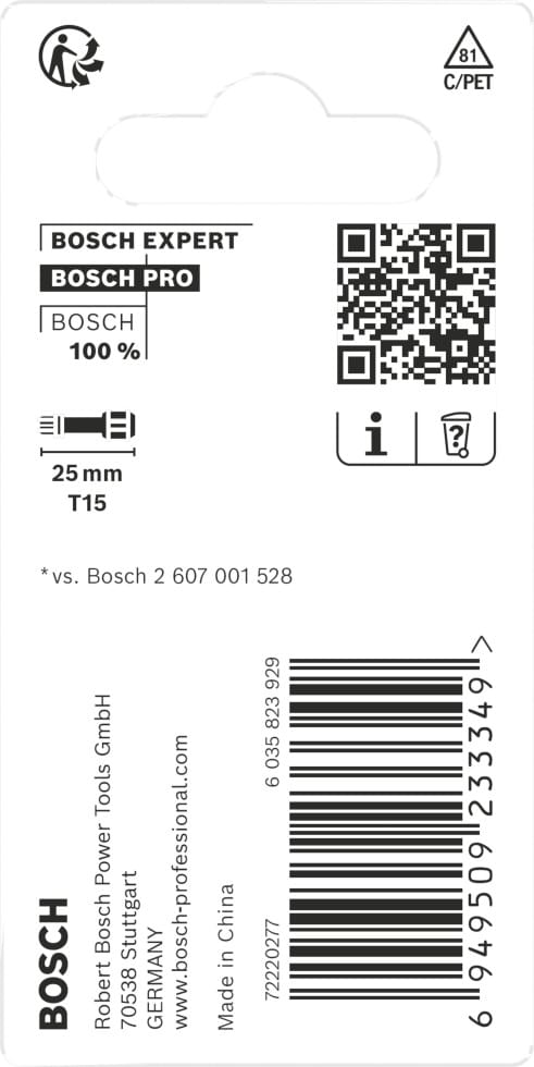 Bosch T15-Schrauberbits Impact Control 2-teilig