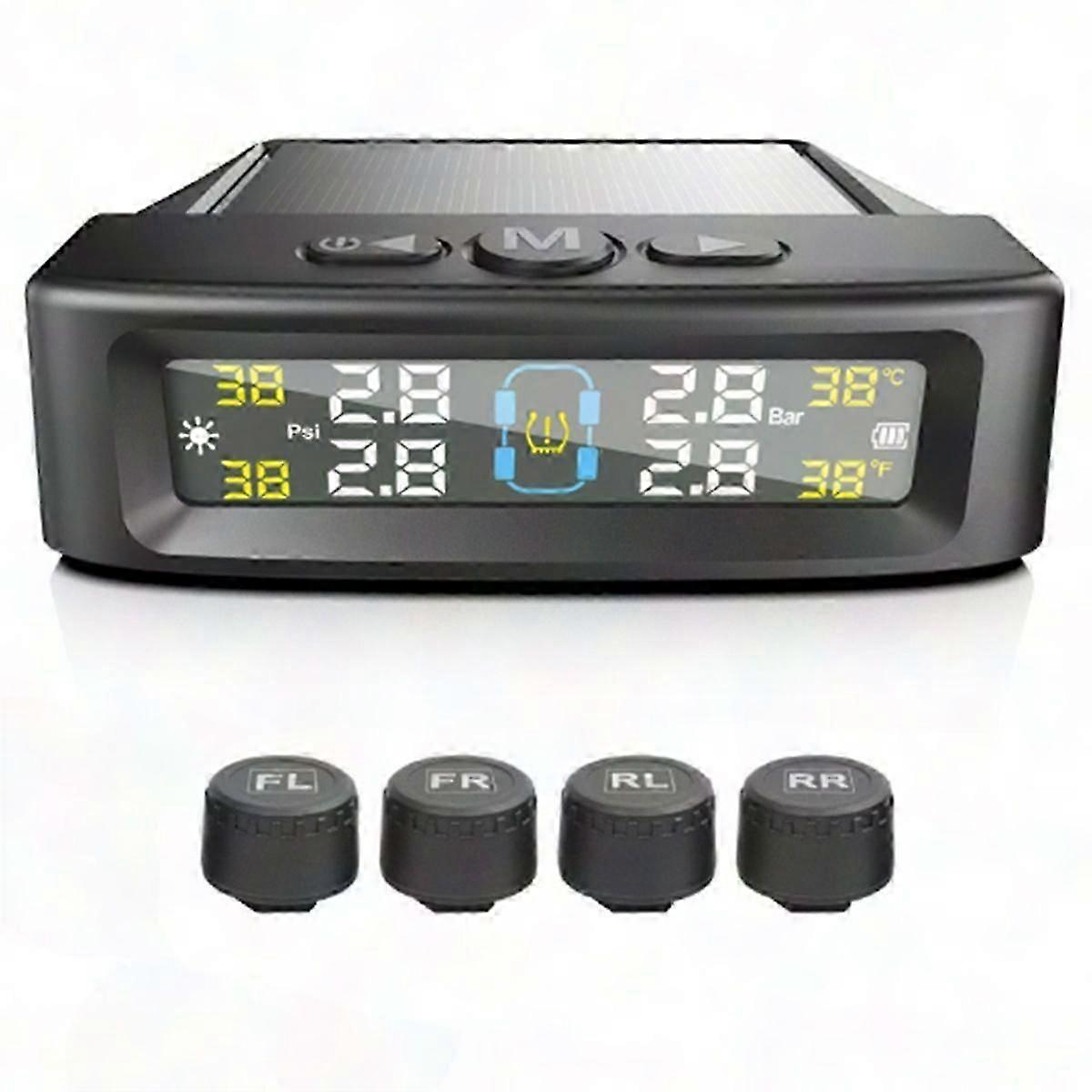Solarbetriebenes Reifendruckkontrollsystem (tpms) Mit Digitaler Anzeige Und Alarm