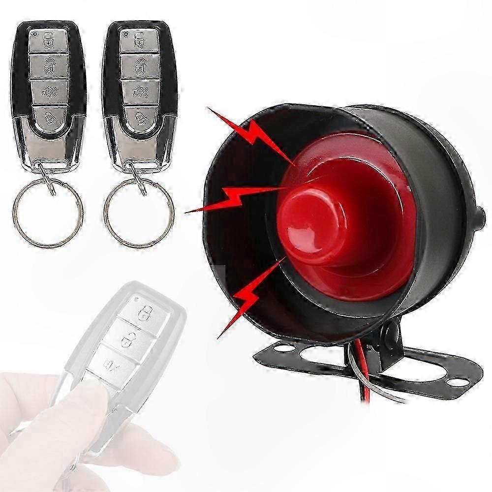 Universelle 12v-autoalarmanlage Mit 2 Fernbedienungen, Einstellbarer Empfindlichkeit, Einfacher Installation, Diebstahlschutz Für Fahrzeuge