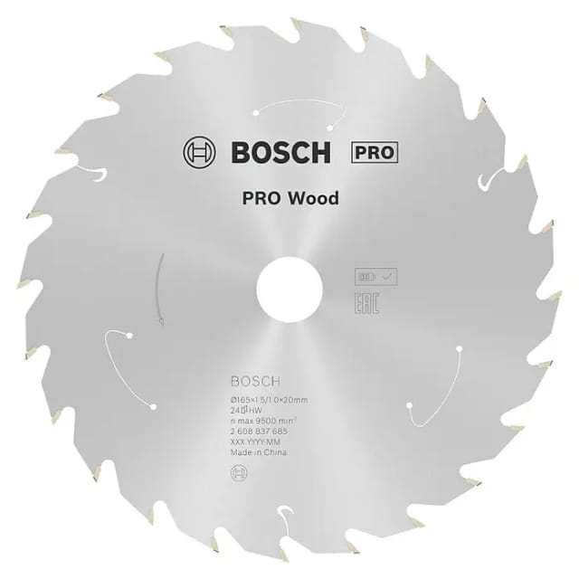 Bosch Kreissägeblatt für Akkusägen Standard für Holz 24 Zähne Ø 165
