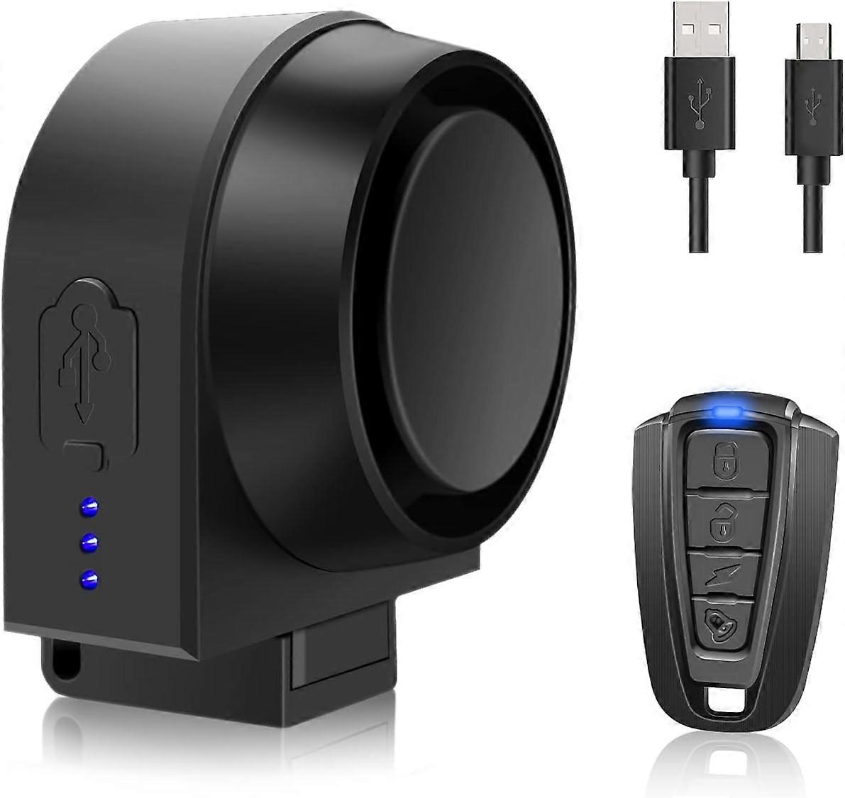 Neuestes Modell 2025: Fahrradalarm Mit Fernbedienung, Usb-ladefunktion, 115 Db Diebstahlsicherung, Vibrationsalarm Für Sportfahrräder, Ipx5 Wasserdicht, Fahrzeugsicherheitsalarm