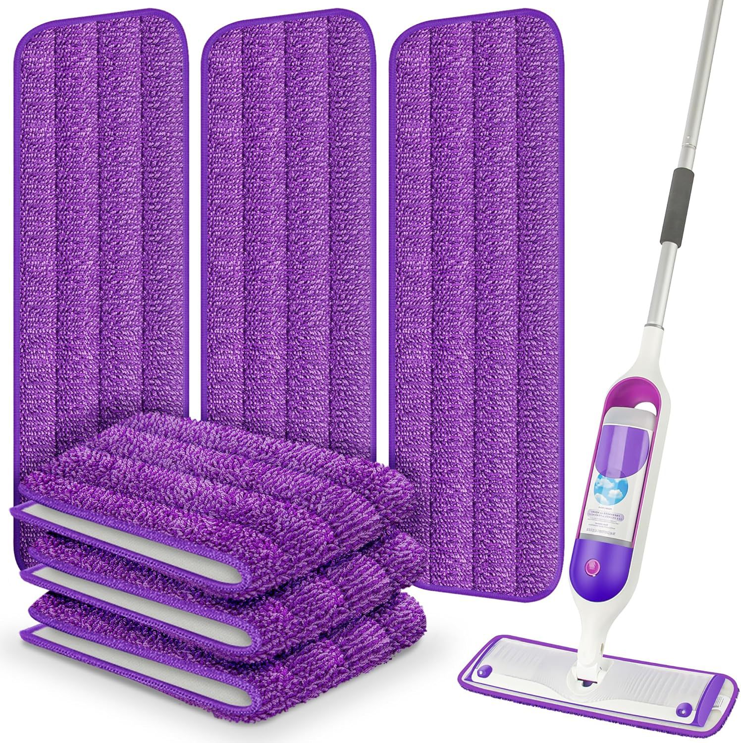 6er-pack Waschbare Violette Mikrofaseraufsätze Für Elektrischen Sprühwischer, Trapezförmig, Kompatibel Mit Swiffer Powermop-lsw