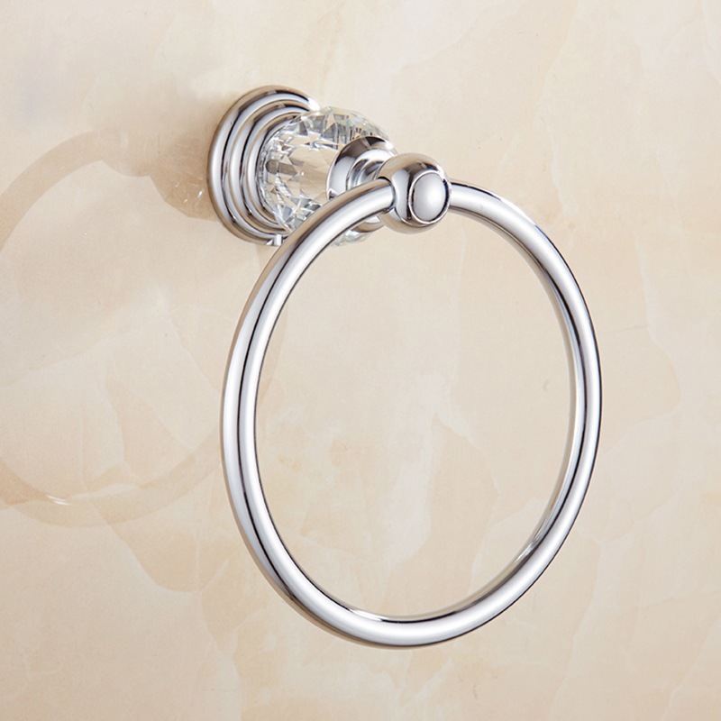 Metall-serviettenring, Wandhalter Im Europäischen Stil Mit Keramik Und Kristall, Dekoratives Badezimmer-accessoire, 1 Stück-lsw