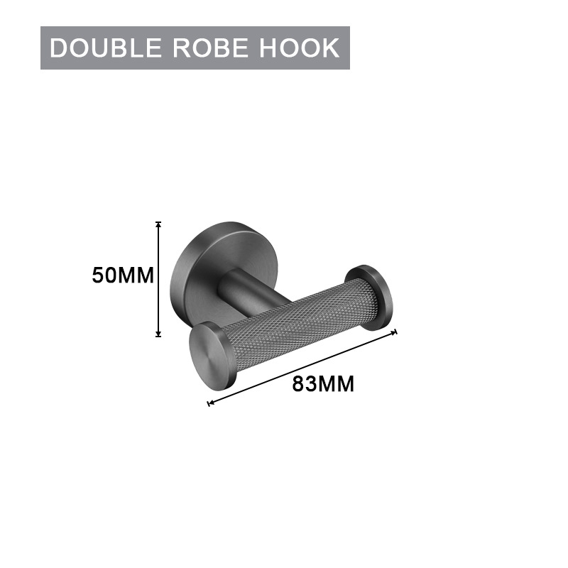 Badregal In Schiefergrau – Robustes Wandregal Aus Metall Mit Doppelhaken, Modernes Und Minimalistisches Design Für Dusche Oder Wc (1 Stück)-lsw