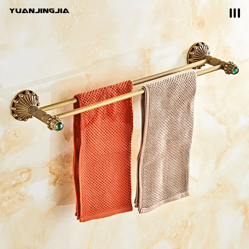 Doppelte Handtuchstange Aus Massivem Messing, Europäischer Retro-stil, Robustes Und Elegantes Badezimmer- Und Wc-zubehör-lsw