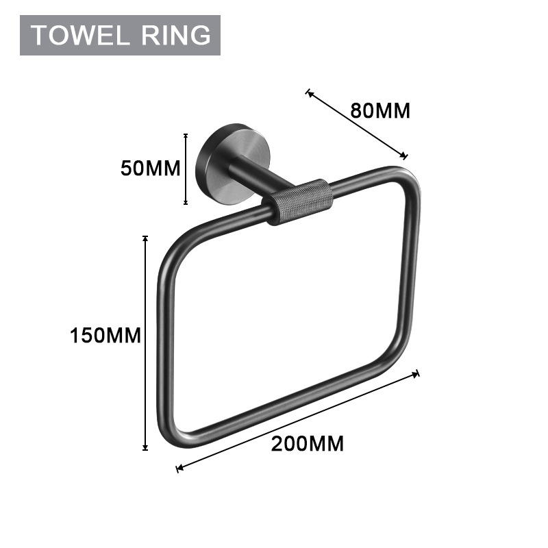 Grauer Handtuchring – Robustes Metall-badezimmerzubehör, Modernes Und Elegantes Design, 1 Stück-lsw