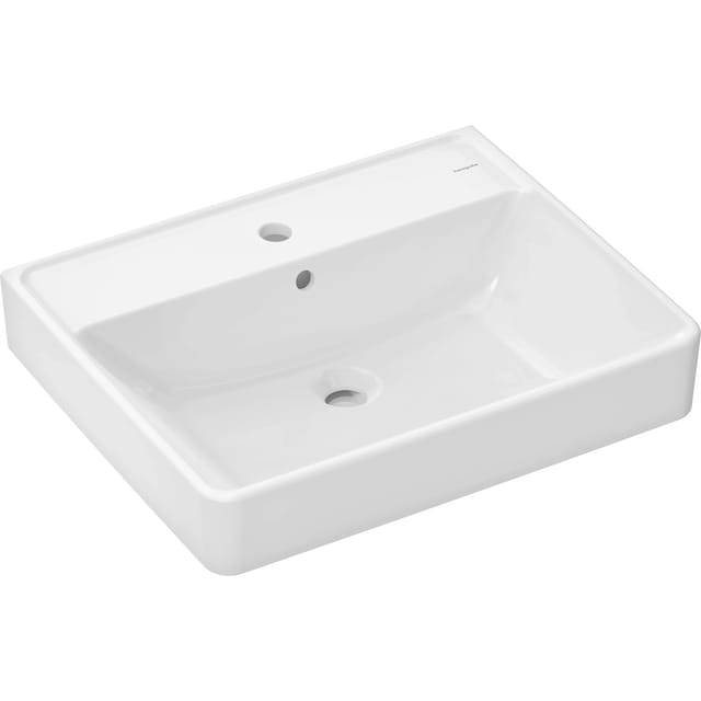 Hansgrohe Handwaschbecken Xanuia Q 60x48 cm mit Hahnloch und Überlauf Weiß