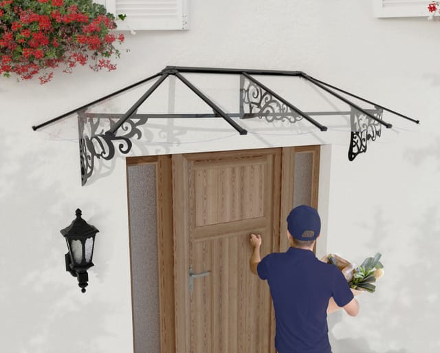 Canopia Vordach Lily XL 2,67 m x 90 cm Schwarz Klar