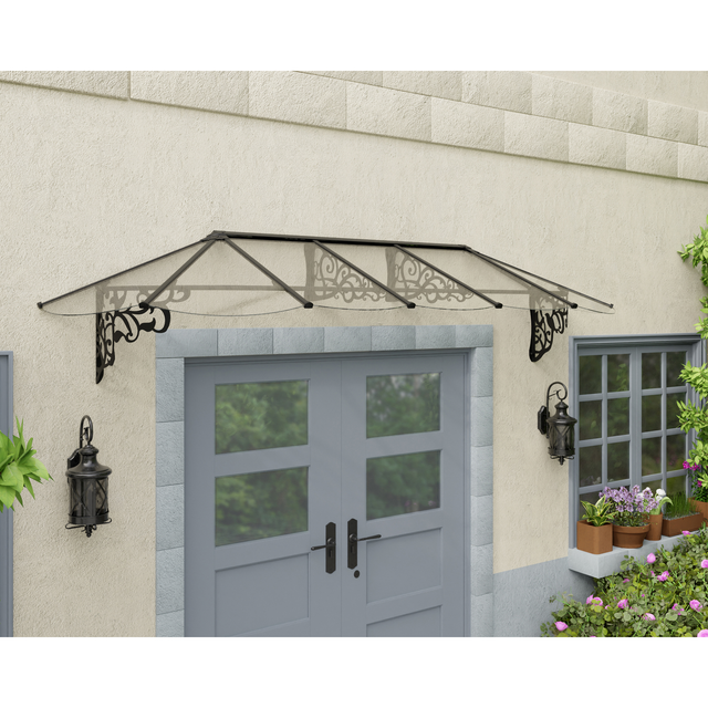 Canopia Vordach Lily XL 3,19 m x 90 cm Schwarz Klar