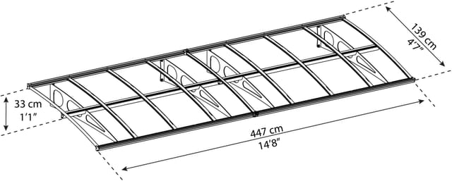 Canopia Vordach Bordeaux 4,5 m x 1,4 m Weiß