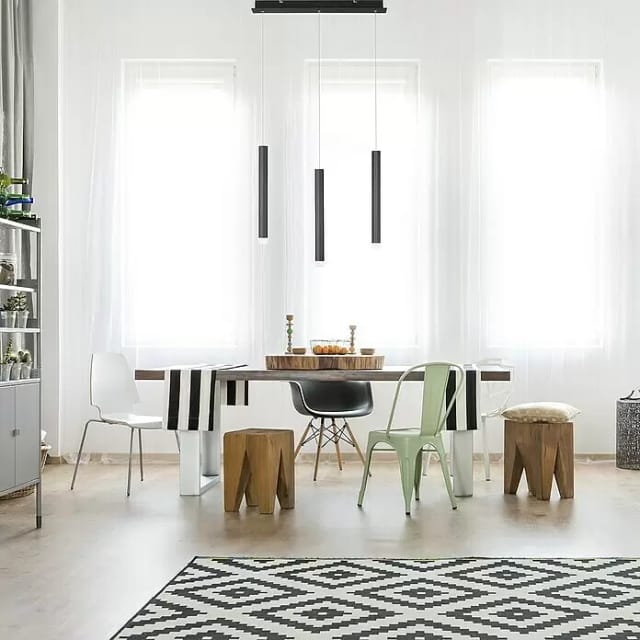Just Light. LED-Pendelleuchte Bruno 3-flammig Schwarz 55 x 120 cm