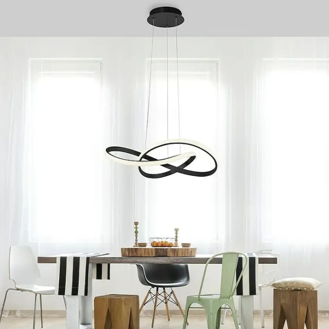 Just Light. Pendelleuchte Maria 1-flammig Schwarz 57 x 120 cm