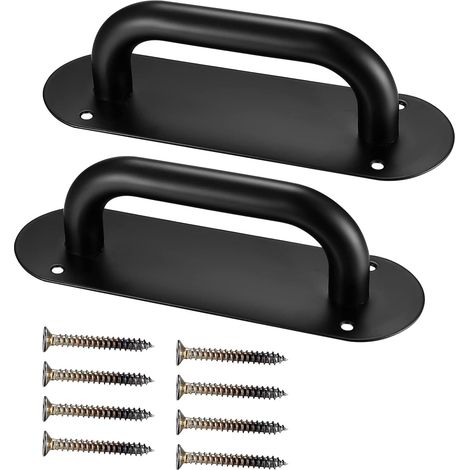 Set Mit 2 Scheunentorgriffen Inklusive Rosetten, Türgriffen Mit Rosetten, Torgriffen, Türgriffplatten
