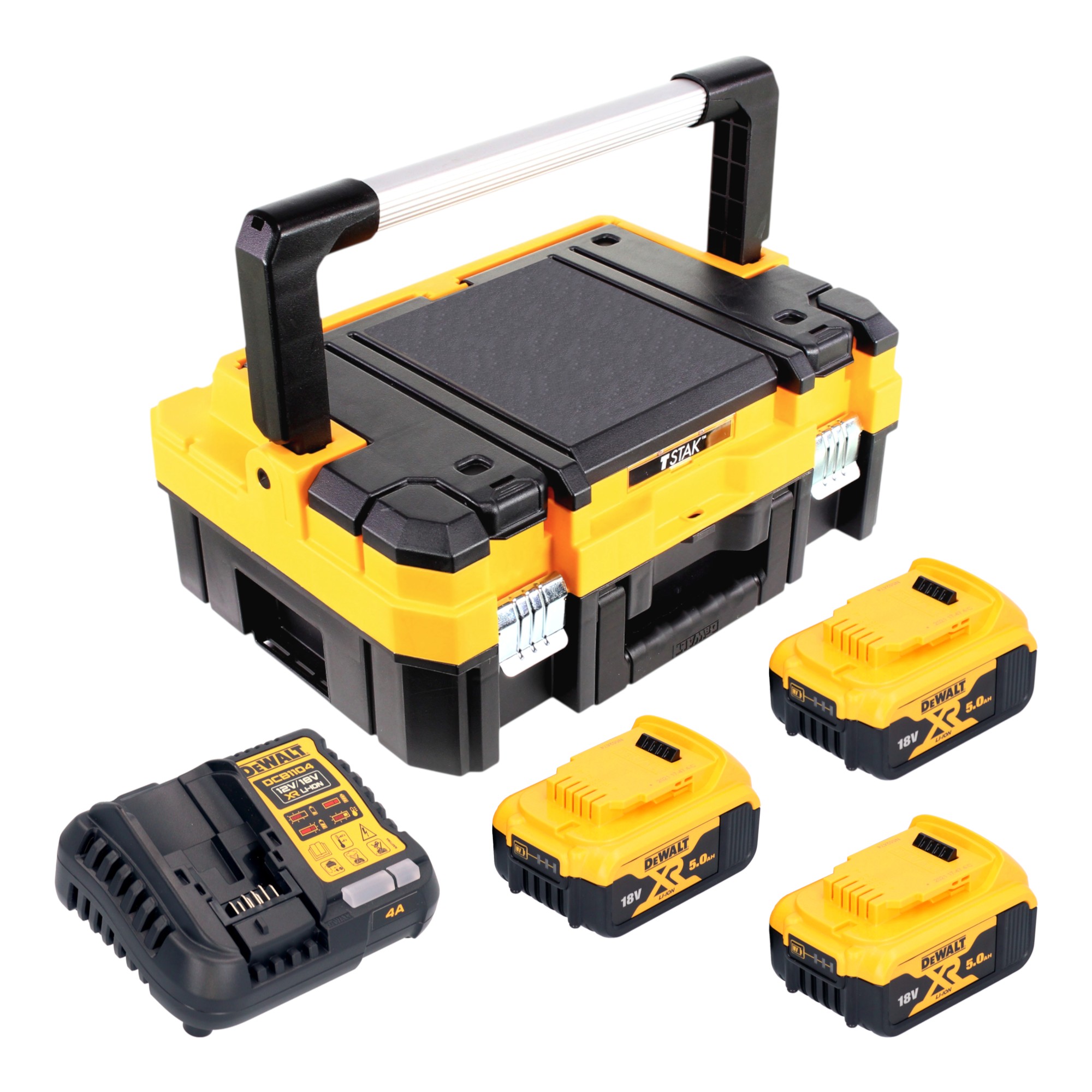 Dewalt Dcb 1104 P3t Akku Starter Set 18 V Mit 3x Akku 5,0 Ah + Dcb 1104 Ladegerät + Tstak