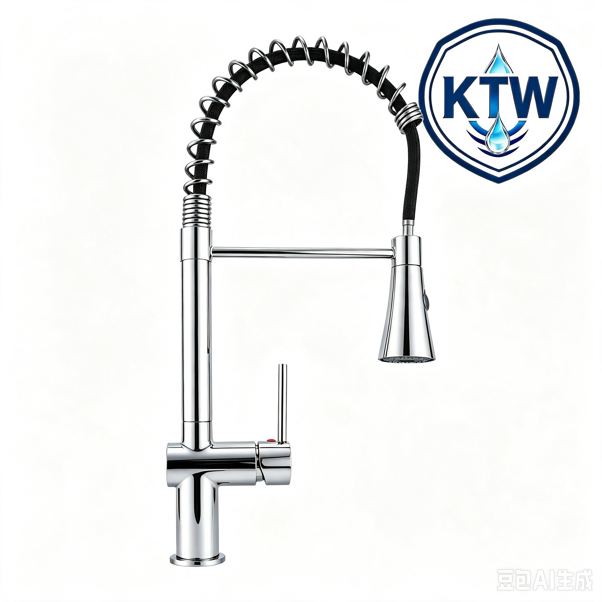Feder Ausziehbare Küchenarmatur Zink‑messing Ktw‑zugelassen 360°drehbar 2 Strahlmodi Hochdruck Einhebel‑küchenmischer Für Spüle Silber Chrom