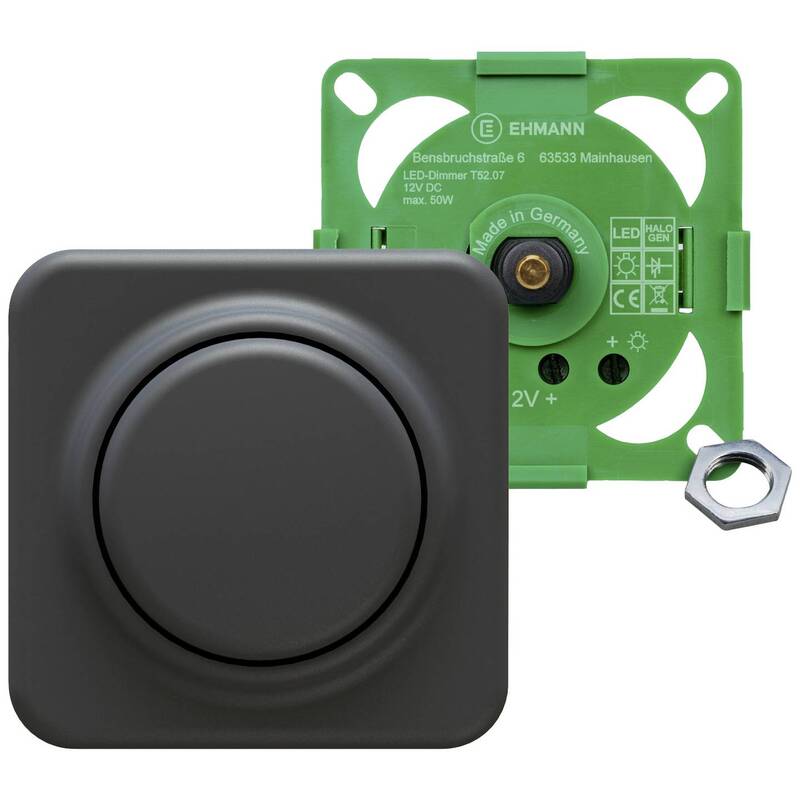 [gebraucht] B-ware Ehmann Drehdimmer Dimmer Lichtdimmer Dimmschalter 50w 15v Schwarz 54x54x33mm